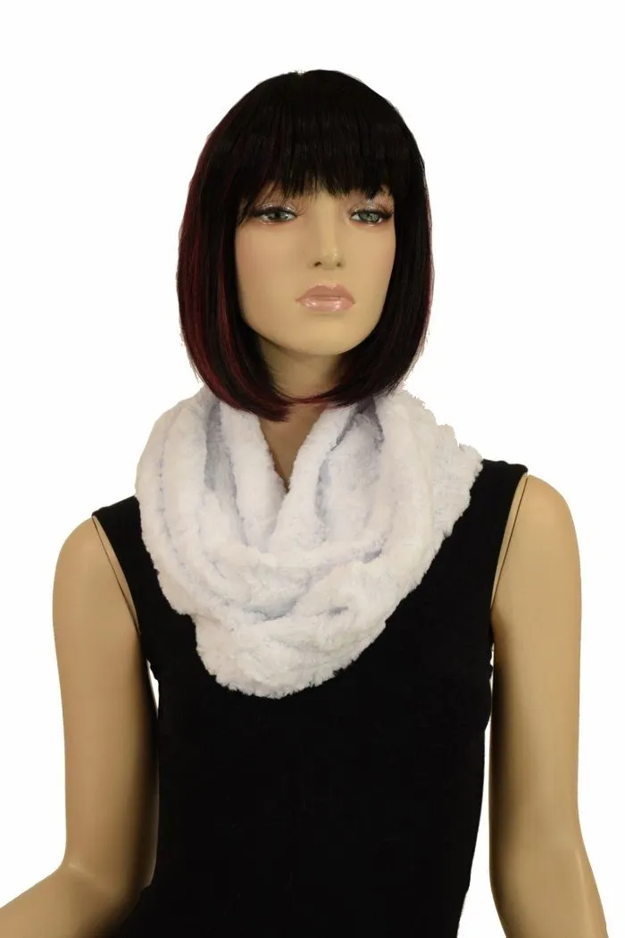 Snowdrift White Minky Infinity Scarf