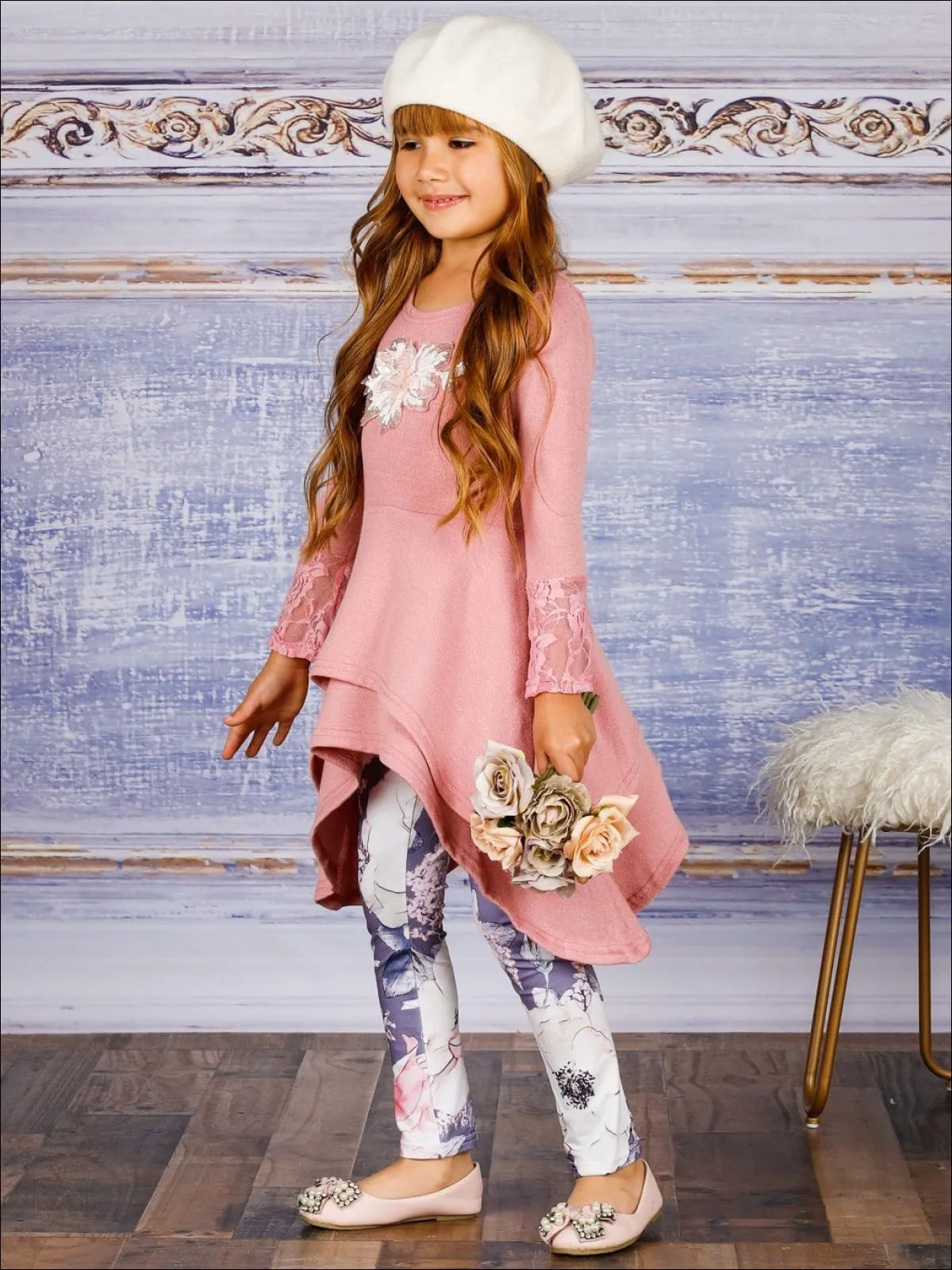 So Delightful Shark Bite Tiered Tunic And Legging Set