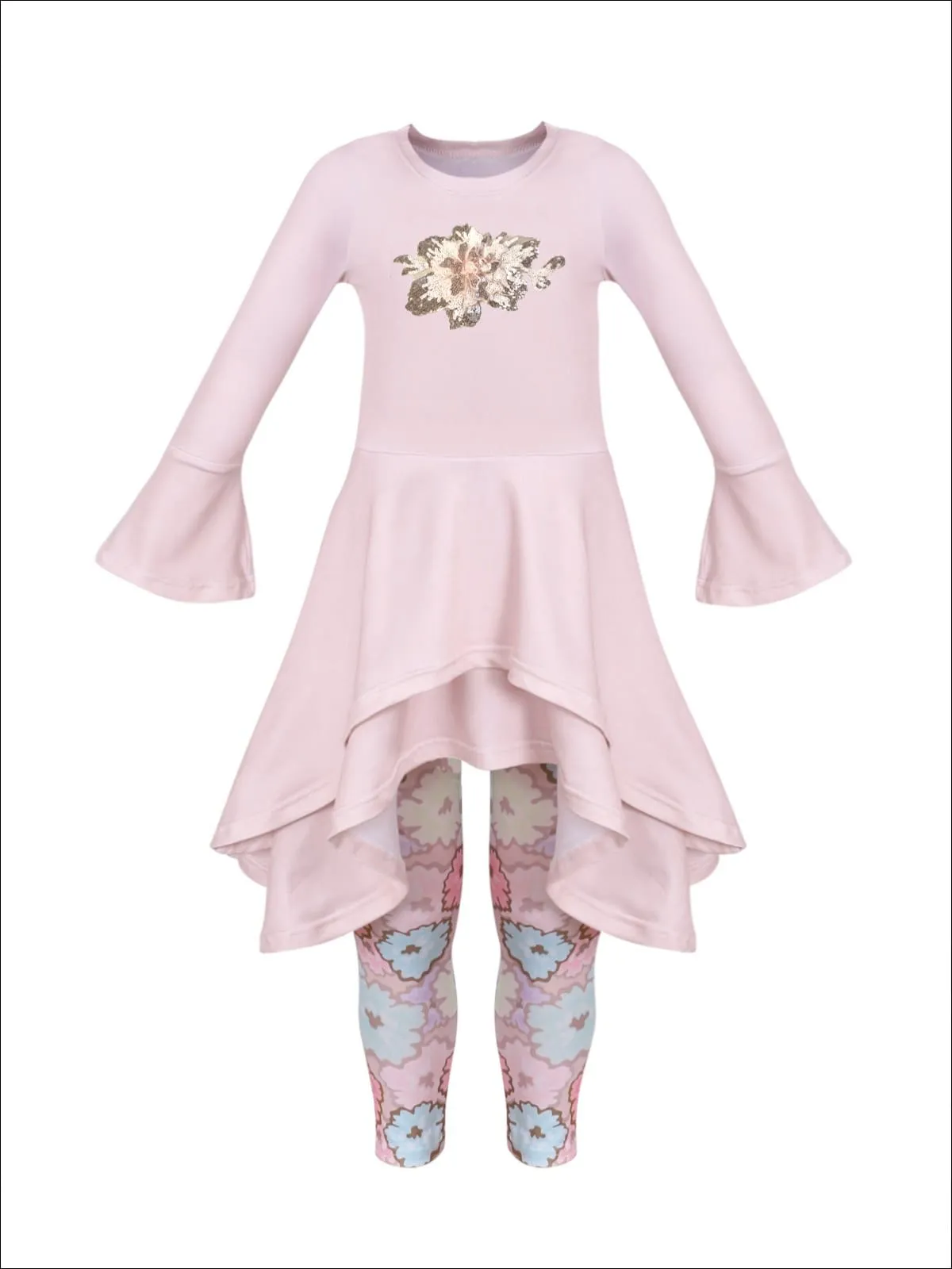 So Delightful Shark Bite Tiered Tunic And Legging Set