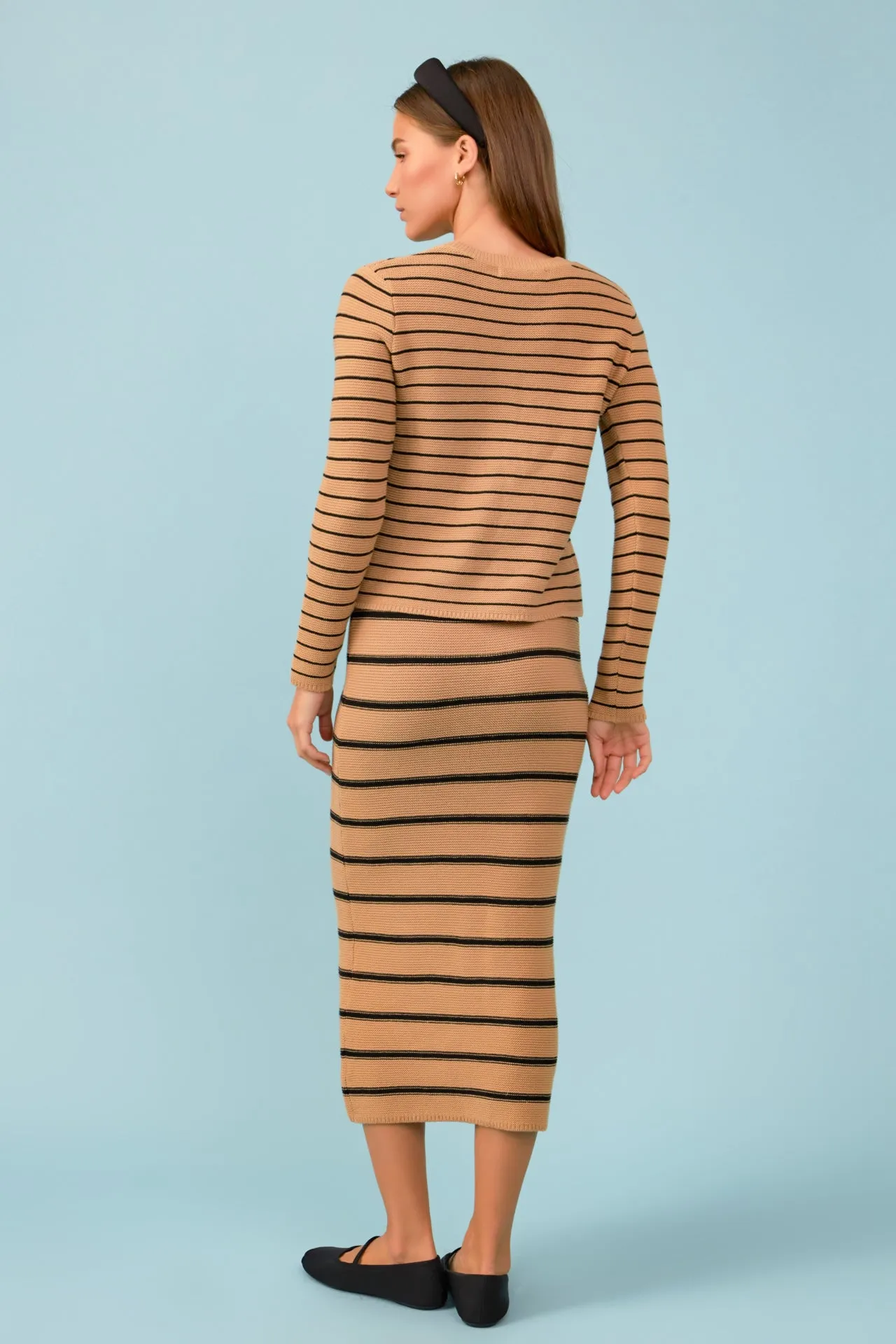 Stripe Knit Midi Skirt - Sale