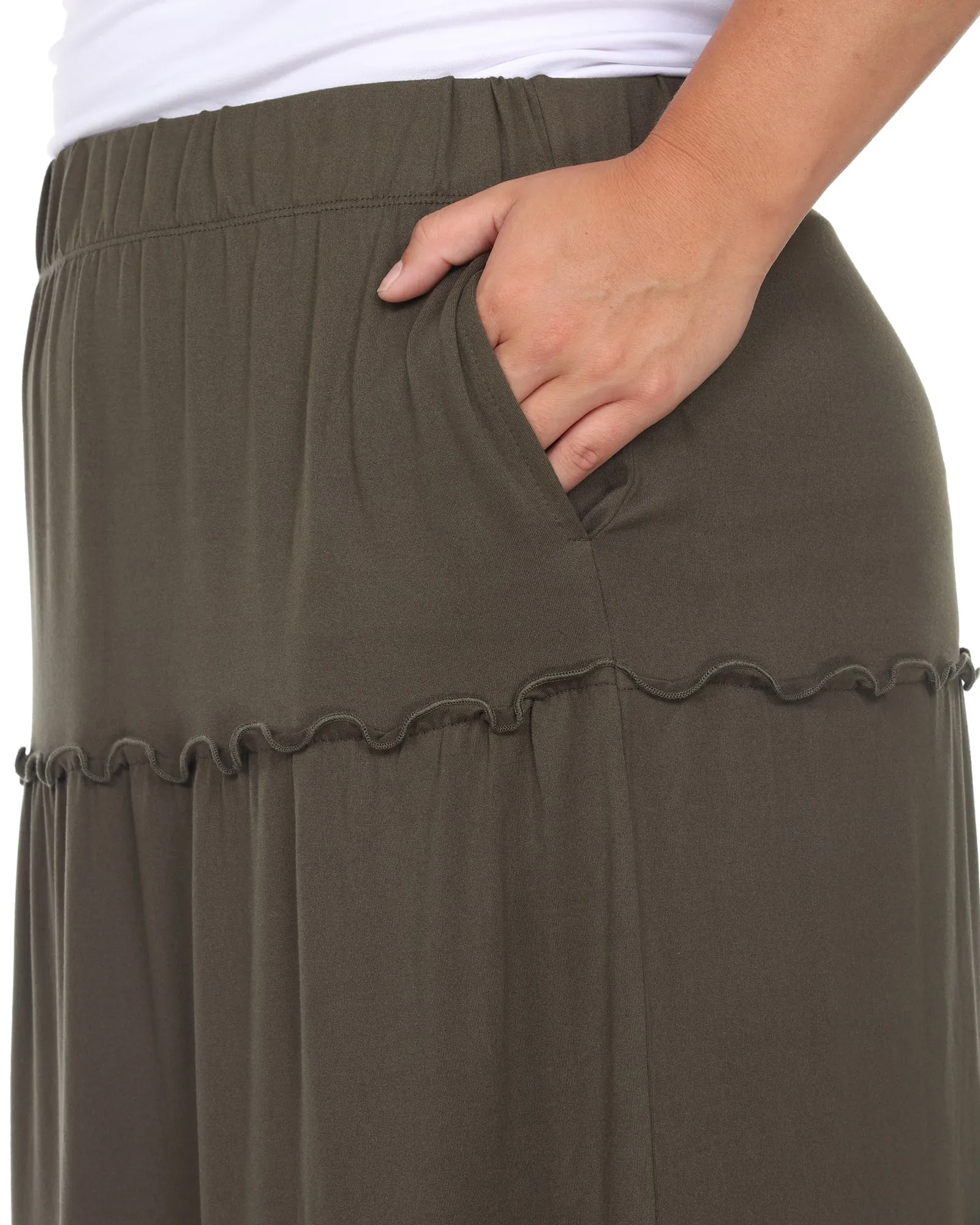 Tiered Maxi Skirt | Olive