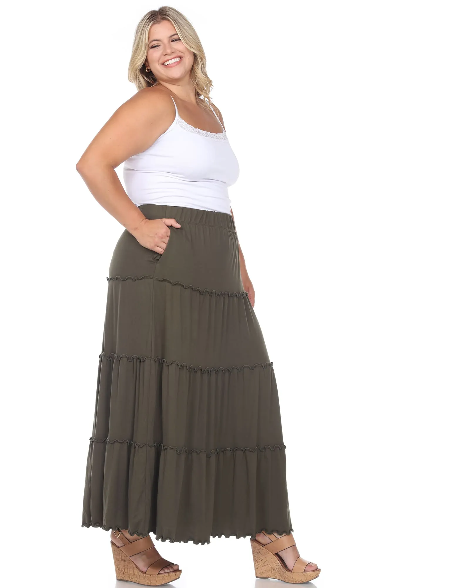 Tiered Maxi Skirt | Olive