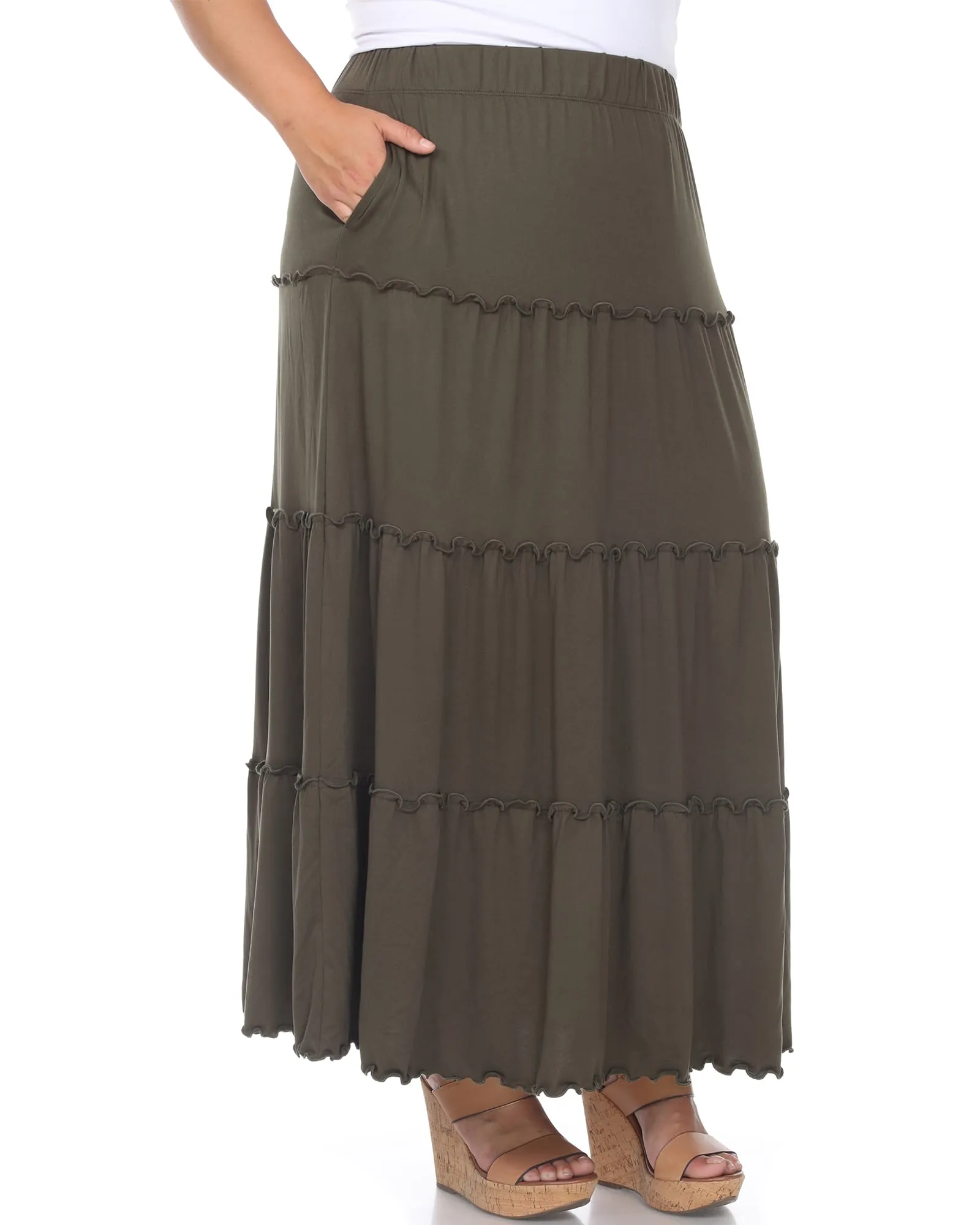 Tiered Maxi Skirt | Olive