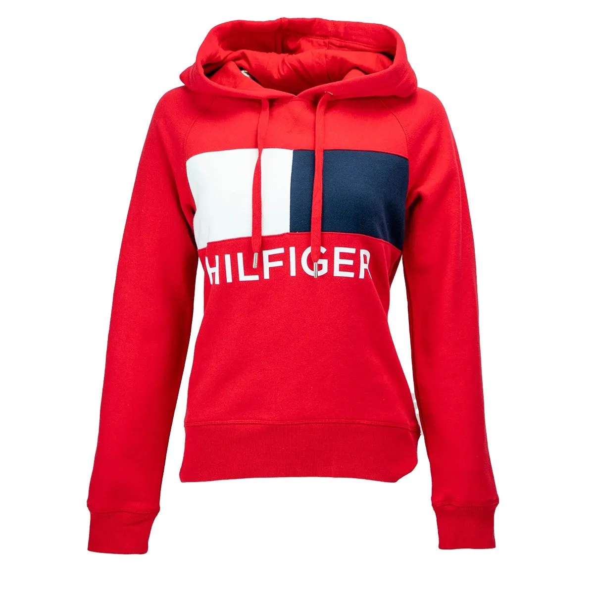 Tommy Hilfiger Women's Hi-Low Hem Flag Block Hoodie