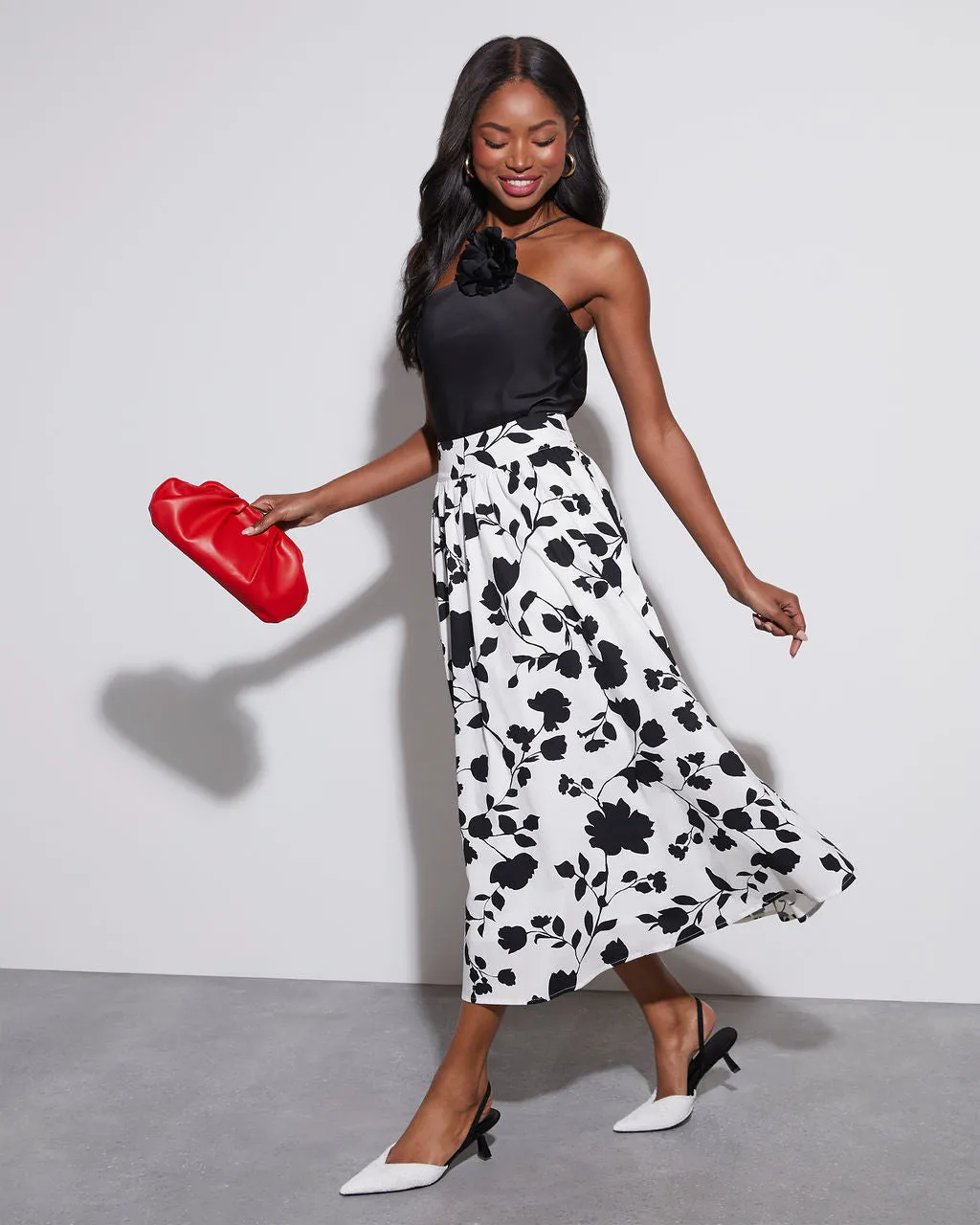 Tonya Floral Midi Skirt