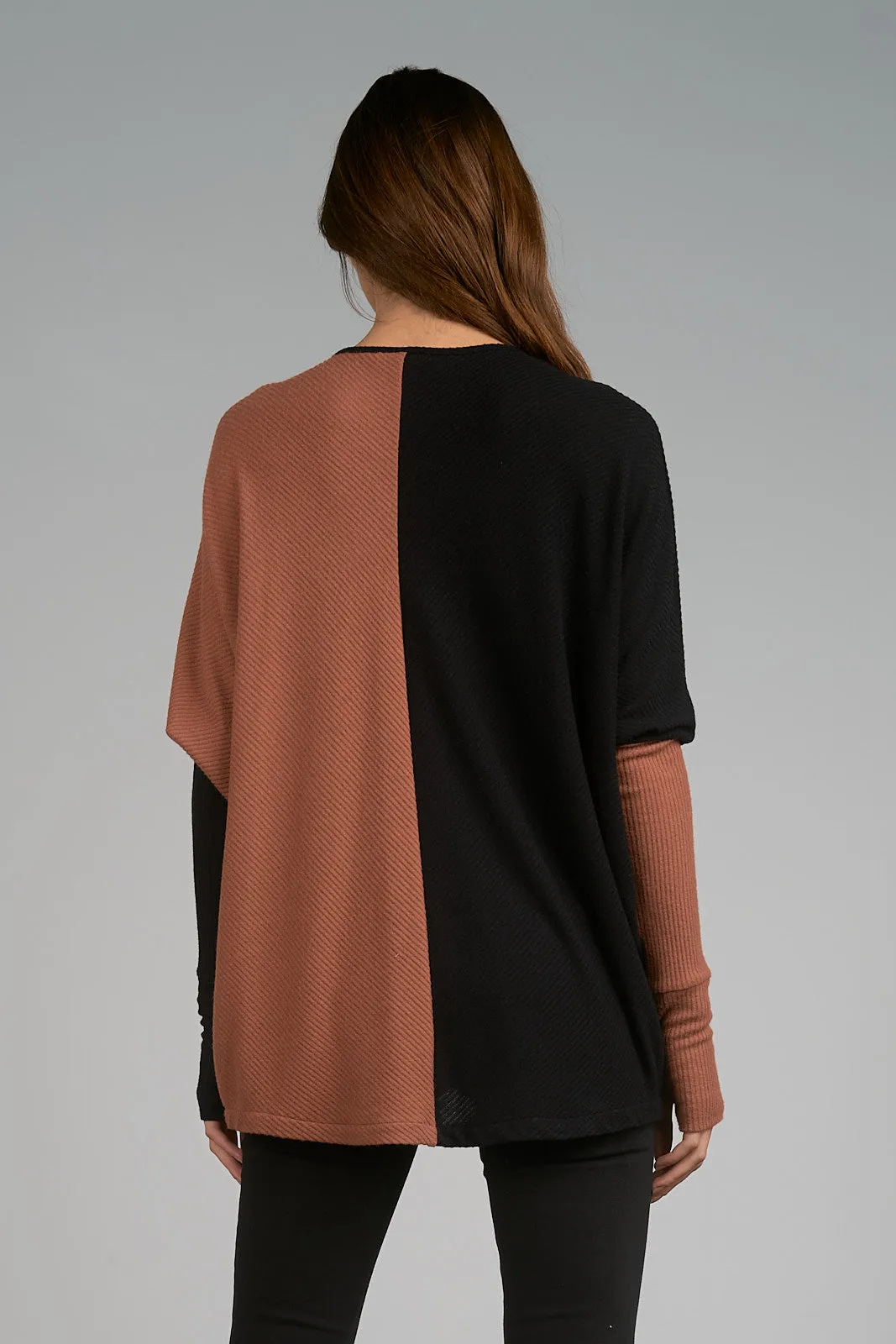 V-Neck Colorblock Top