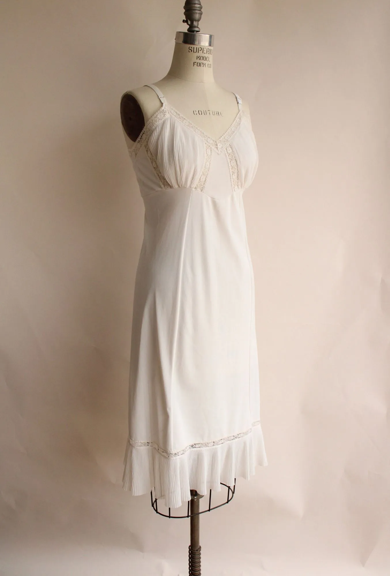 Vintage 1960s  Nylon Slip in Winter White