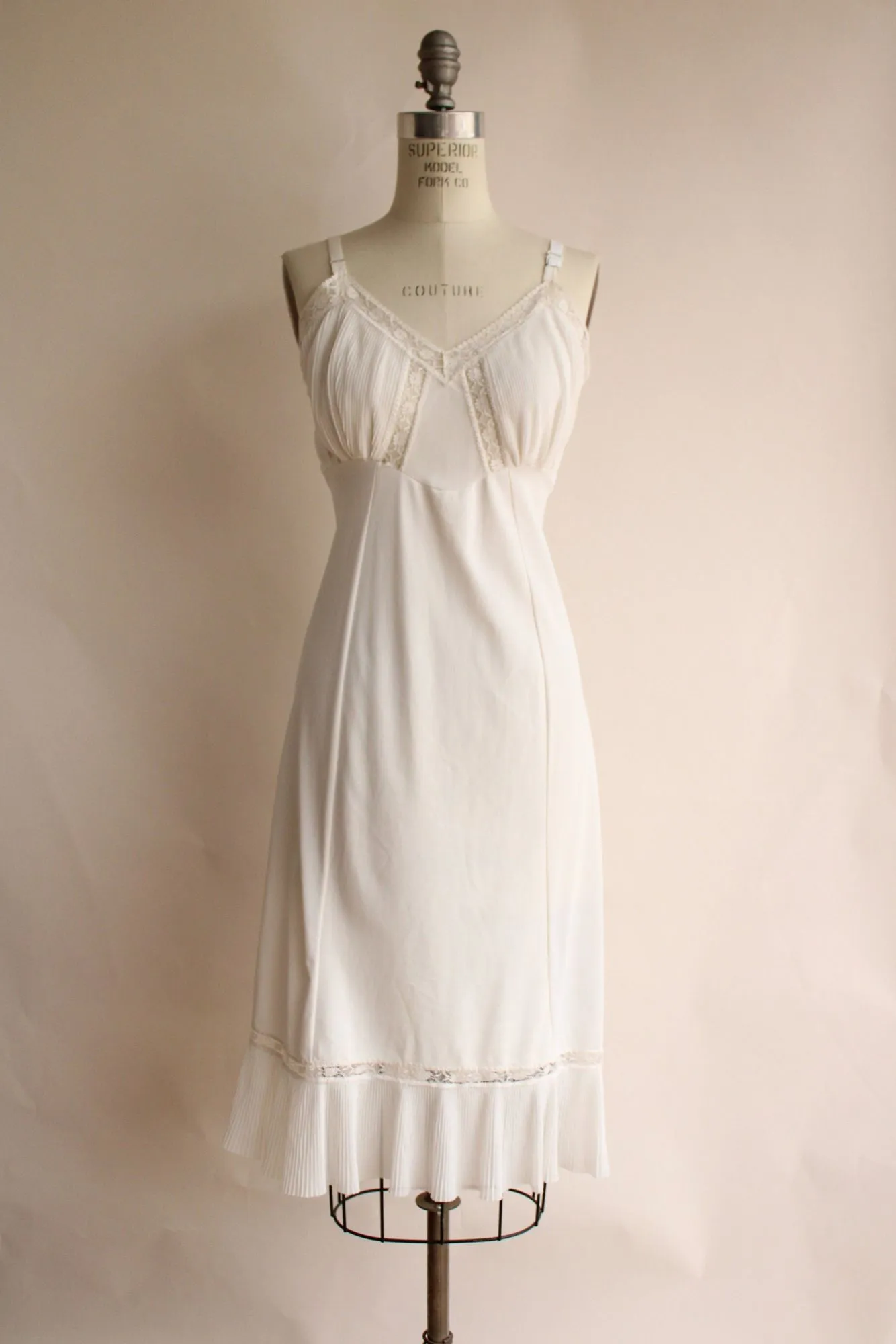 Vintage 1960s  Nylon Slip in Winter White