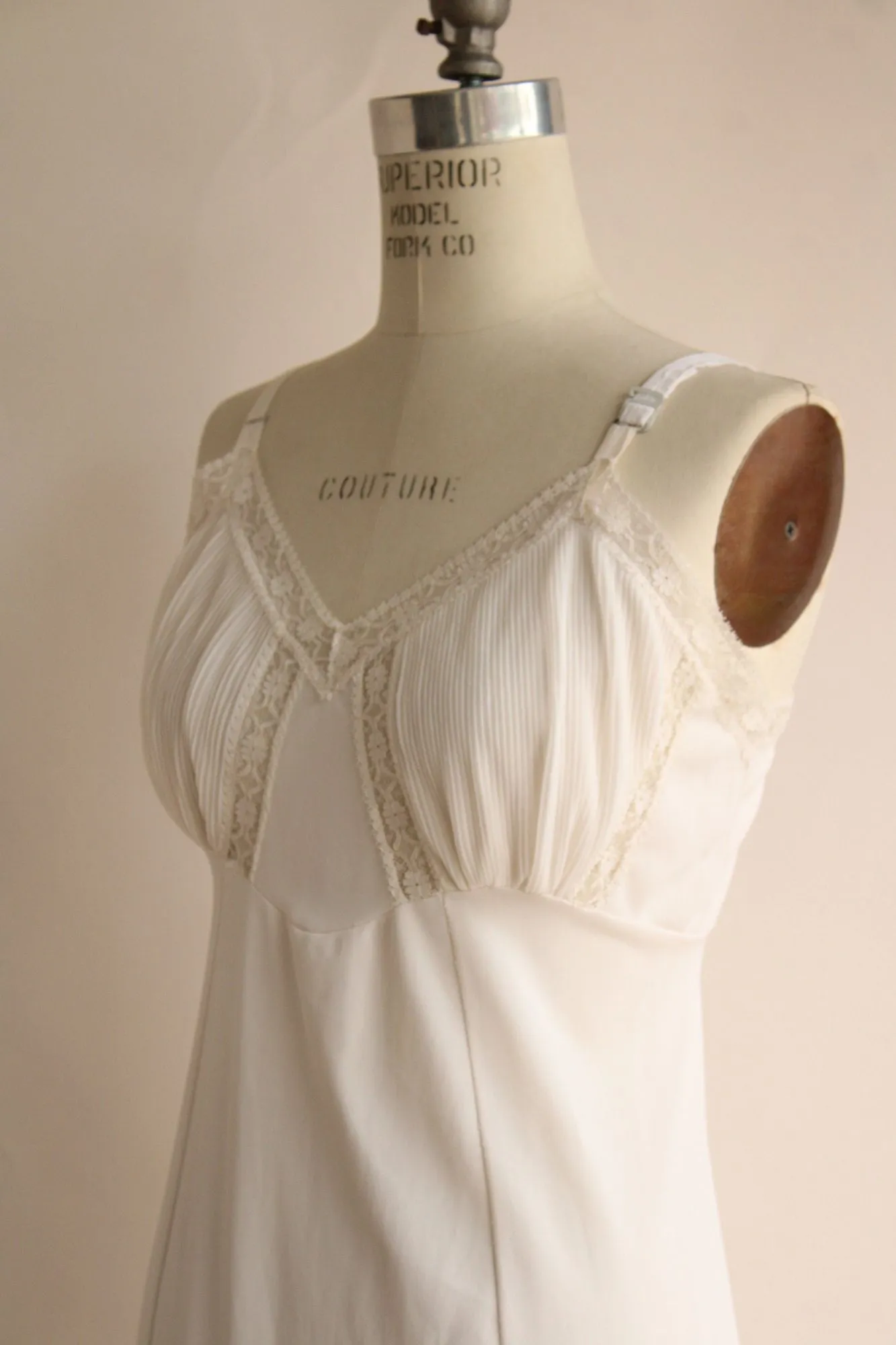 Vintage 1960s  Nylon Slip in Winter White