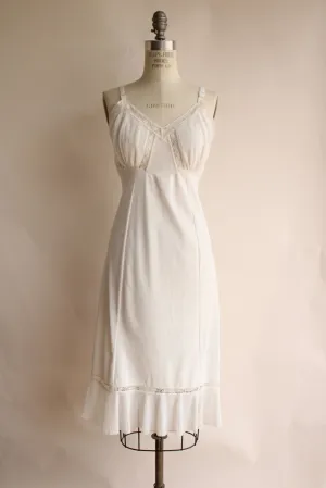 Vintage 1960s  Nylon Slip in Winter White