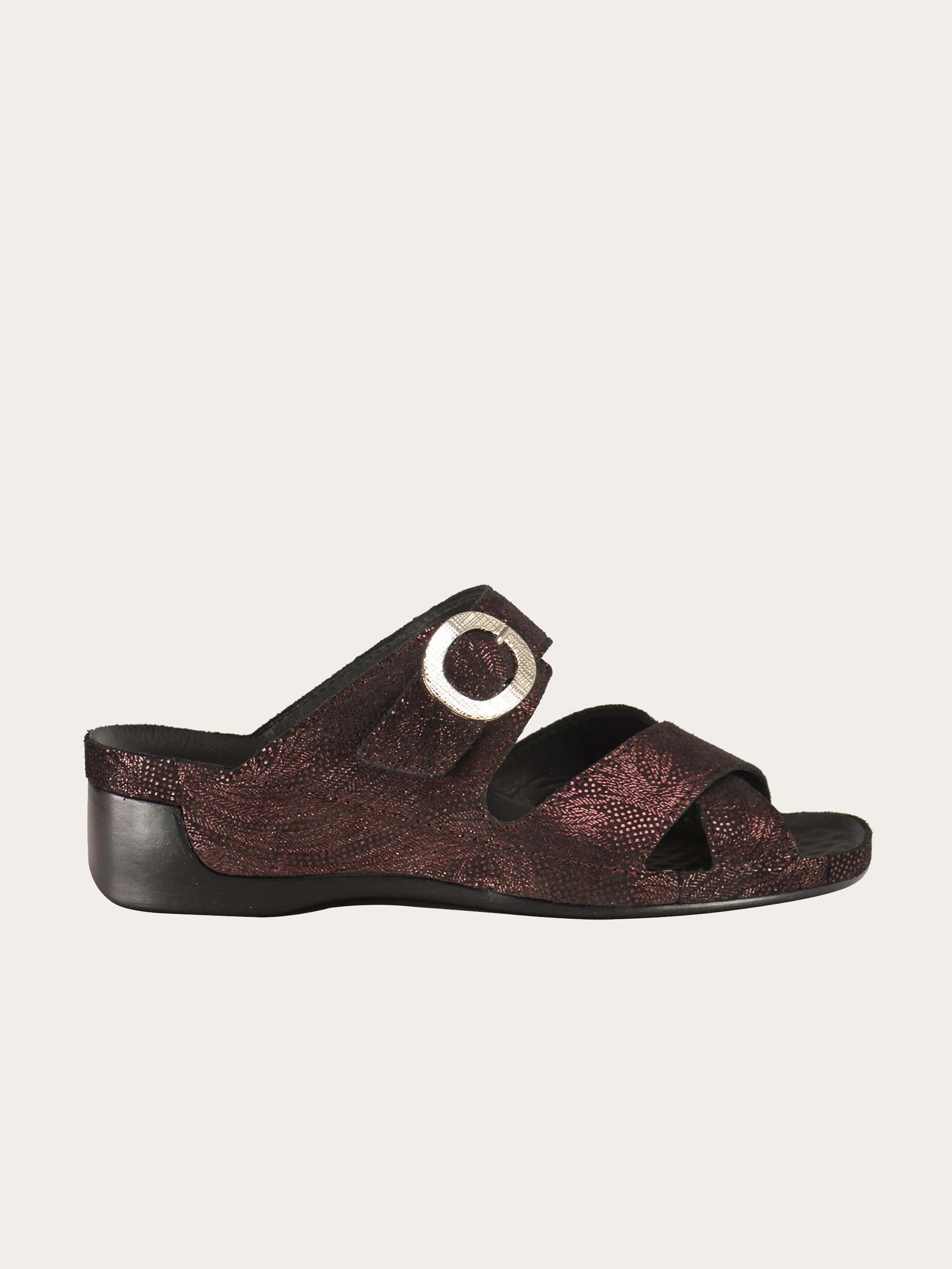 Vital Women's Buckle Strap Slider Leather Sandals