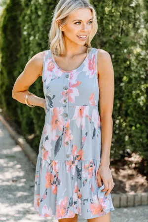 What A Lovely Life Light Blue Floral Dress