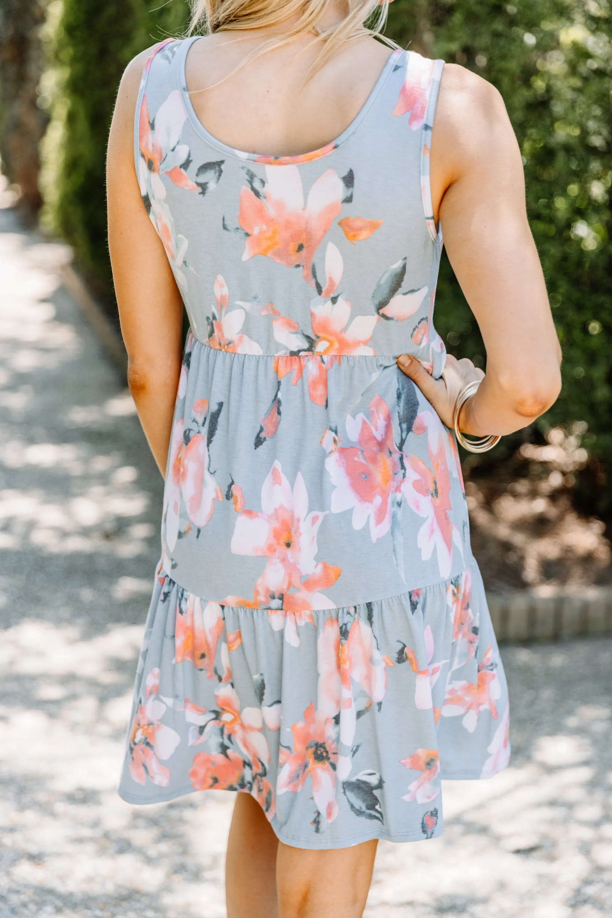 What A Lovely Life Light Blue Floral Dress