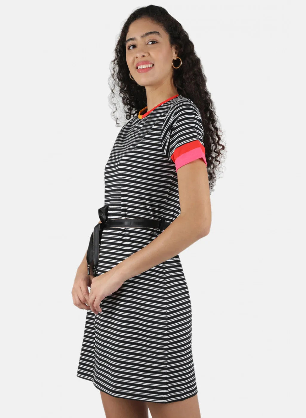 Women Black Stripe Tunic