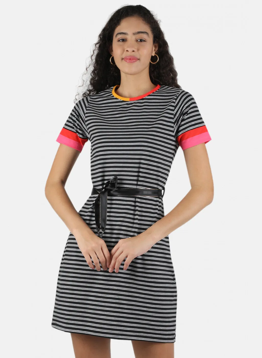 Women Black Stripe Tunic