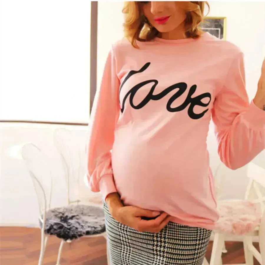 Women Maternity Sweatshirt Love Printed Parent-child Sweatshirt