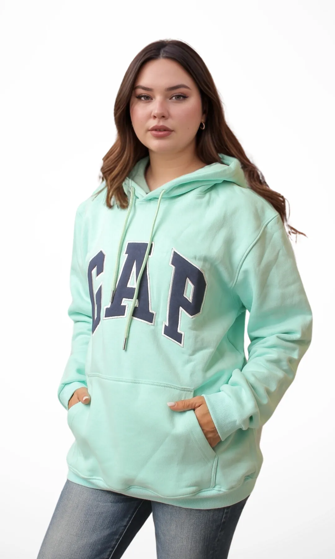 Women Vintage Pullover Hoodie (Mint)