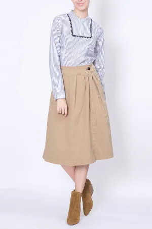 Wrap midi skirt