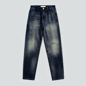 Yellow-cast y2k jeans
 for men